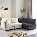 Reversible Modular Sectional Sofa with Ottoman