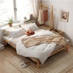 NELYE Queen Solid Wood Platform Bed Frame