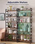 Rustic 6-Tier Adjustable Tall Bookcase Unit