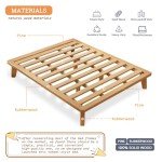 NELYE Queen Solid Wood Platform Bed Frame