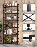 Rustic 6-Tier Adjustable Tall Bookcase Unit