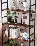 Rustic 6-Tier Adjustable Tall Bookcase Unit