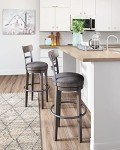 Caitbrook 30" Farmhouse Swivel Barstool - Gray
