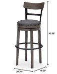 Caitbrook 30" Farmhouse Swivel Barstool - Gray