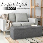 Dark Grey Folding Storage Ottoman Bench, 43