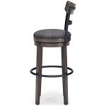 Caitbrook 30" Farmhouse Swivel Barstool - Gray