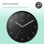 ZEON 30cm Round Black Wall Clock for Home