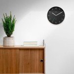 ZEON 30cm Round Black Wall Clock for Home