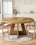 LITTLE TREE 47-Inch Round Dining Table for 4-6