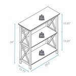 Montego 3-Shelf Bookcase in White