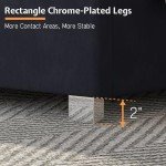 Jocisland King Bed Frame with Tall Velvet Headboard