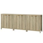 Sunwashed Ash Oak Oxford Storage Cabinet Set of 3