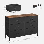 SONGMICS 6-Drawer Fabric Dresser in Rustic Brown