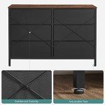SONGMICS 6-Drawer Fabric Dresser in Rustic Brown