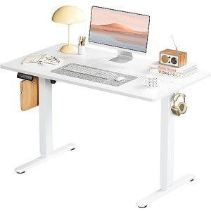 SMUG Electric Adjustable Height Standing Desk, White
