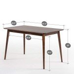 ZINUS Jen 47" Espresso Solid Wood Dining Table