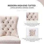 Beige Velvet Dining Chairs Set of 6