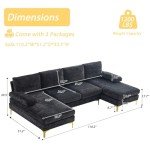 U-Shaped Convertible Sectional Sofa with Chaise