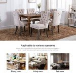 Beige Velvet Dining Chairs Set of 6