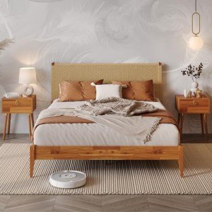 Selina King Bed Frame with Paper Cord Headboard