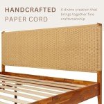 Selina King Bed Frame with Paper Cord Headboard