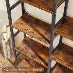 Superjare Triple 4-Tier Rustic Bookshelf with 11 Shelves