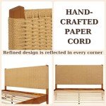 Selina King Bed Frame with Paper Cord Headboard