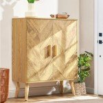 Iwell Adjustable Shelf Storage Cabinet in Natural