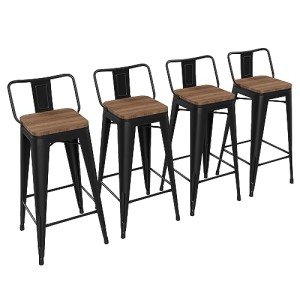 Set of 4 30-Inch Metal Bar Stools