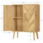 Iwell Adjustable Shelf Storage Cabinet in Natural