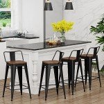 Set of 4 30-Inch Metal Bar Stools