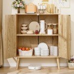Iwell Adjustable Shelf Storage Cabinet in Natural