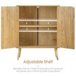 Iwell Adjustable Shelf Storage Cabinet in Natural
