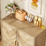 Iwell Adjustable Shelf Storage Cabinet in Natural