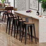 Set of 4 30-Inch Metal Bar Stools