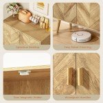 Iwell Adjustable Shelf Storage Cabinet in Natural