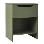 Green Modern 1-Drawer Nightstand by Walker Edison