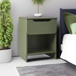 Green Modern 1-Drawer Nightstand by Walker Edison