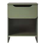Green Modern 1-Drawer Nightstand by Walker Edison