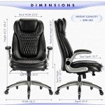 Ergonomic High Back Leather Office Chair - Black