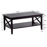 ChooChoo Oxford Black Wood Coffee Table with Storage