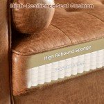 70" Mid Century Modern Loveseat Sofa in Brown