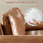 70" Mid Century Modern Loveseat Sofa in Brown