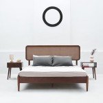 NTC Lupin King Wooden Bed Frame - Dark Walnut