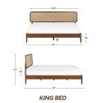 NTC Lupin King Wooden Bed Frame - Dark Walnut