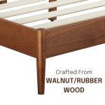 NTC Lupin King Wooden Bed Frame - Dark Walnut