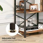3-Tier Industrial Rustic Brown Bookshelf Organizer