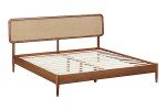 NTC Lupin King Wooden Bed Frame - Dark Walnut