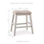 Ashley Skempton White and Light Brown Bar Stool