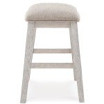 Ashley Skempton White and Light Brown Bar Stool